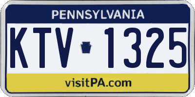 PA license plate KTV1325