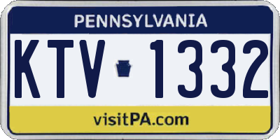 PA license plate KTV1332