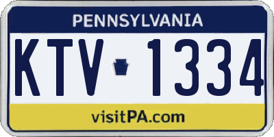 PA license plate KTV1334