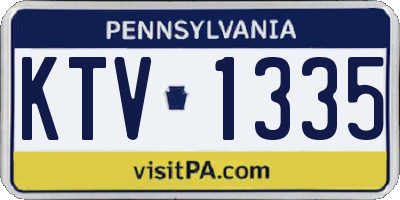 PA license plate KTV1335