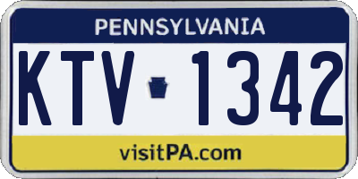 PA license plate KTV1342