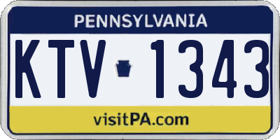 PA license plate KTV1343