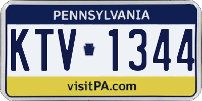PA license plate KTV1344