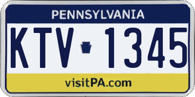 PA license plate KTV1345
