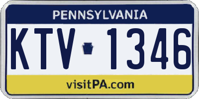 PA license plate KTV1346