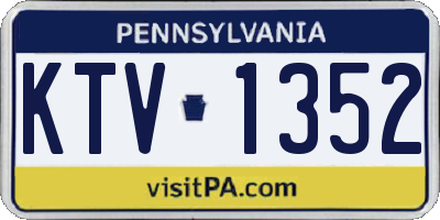 PA license plate KTV1352