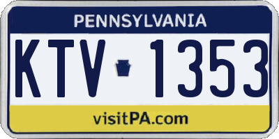 PA license plate KTV1353