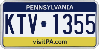 PA license plate KTV1355