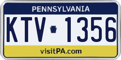 PA license plate KTV1356