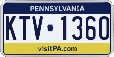 PA license plate KTV1360