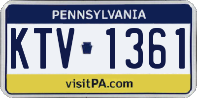 PA license plate KTV1361
