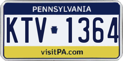 PA license plate KTV1364