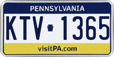 PA license plate KTV1365