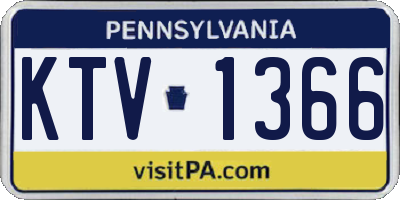 PA license plate KTV1366