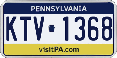 PA license plate KTV1368
