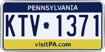 PA license plate KTV1371