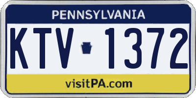 PA license plate KTV1372