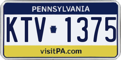 PA license plate KTV1375
