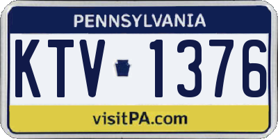 PA license plate KTV1376