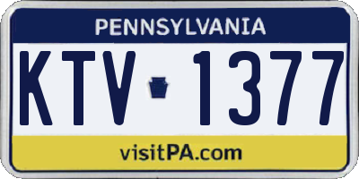 PA license plate KTV1377
