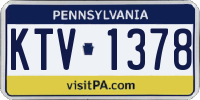 PA license plate KTV1378