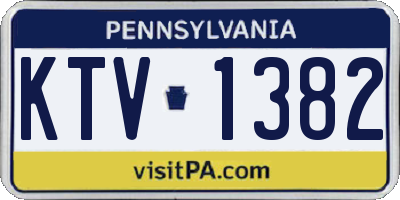 PA license plate KTV1382