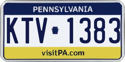 PA license plate KTV1383