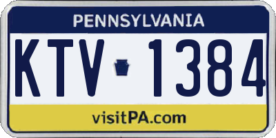 PA license plate KTV1384