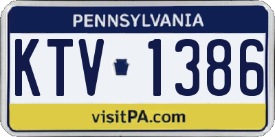 PA license plate KTV1386
