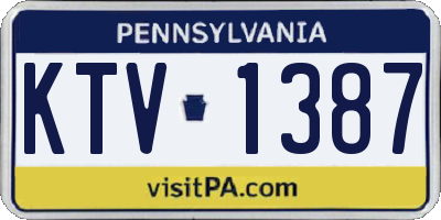 PA license plate KTV1387