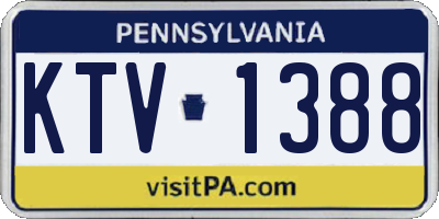 PA license plate KTV1388