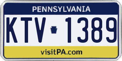 PA license plate KTV1389