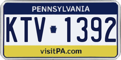 PA license plate KTV1392