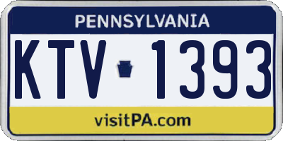 PA license plate KTV1393