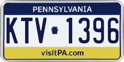 PA license plate KTV1396