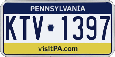 PA license plate KTV1397