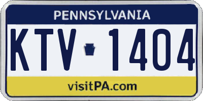 PA license plate KTV1404