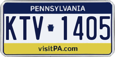 PA license plate KTV1405