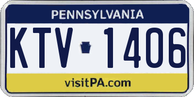 PA license plate KTV1406