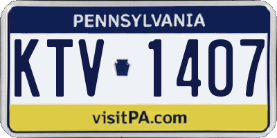 PA license plate KTV1407