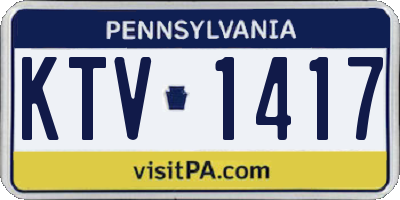 PA license plate KTV1417