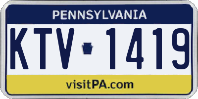 PA license plate KTV1419