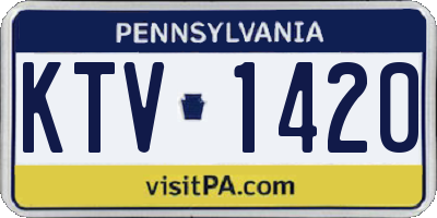 PA license plate KTV1420
