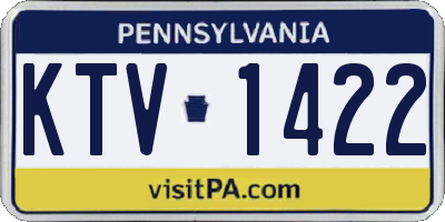 PA license plate KTV1422