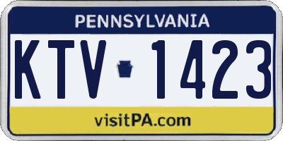 PA license plate KTV1423