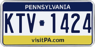PA license plate KTV1424