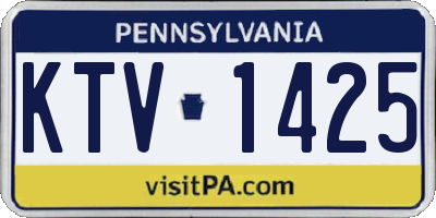 PA license plate KTV1425