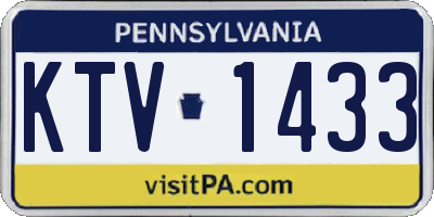 PA license plate KTV1433
