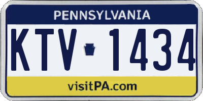 PA license plate KTV1434