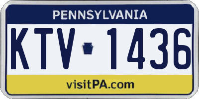 PA license plate KTV1436